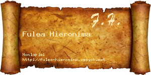 Fulea Hieronima névjegykártya